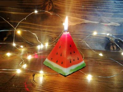 Watermelon Candle – Red Style, Ideal for Yalda Decor