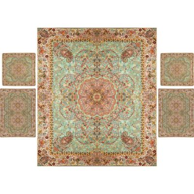 Persian Bedspread Set – Oriental Style Double Size with Termeh Fabric – Noyan