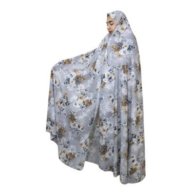 Iranian Cultural Chador for Women – Colorful, Ideal for Daily Use and Namaz, White flowers
