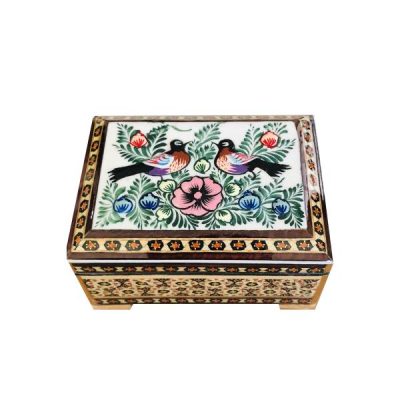 Handcrafted Wooden Jewelry Box with Persian Khatam Design – Farhan