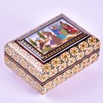 Handcrafted Wooden Jewelry Box with Persian Khatam Design - Majlesi