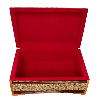 Handcrafted Wooden Jewelry Box with Persian Khatam Design – Shokran