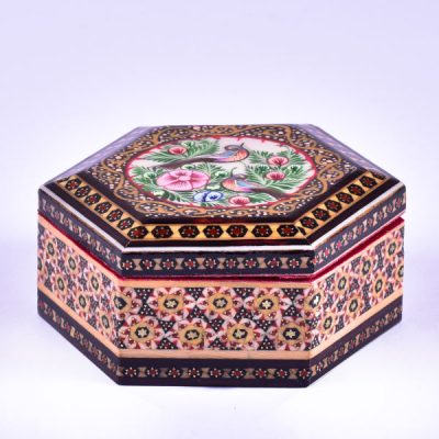 Handcrafted Wooden Jewelry Box with Persian Khatam Design – Arad