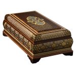 Handcrafted Wooden Jewelry Box with Persian Khatam Design – Aras