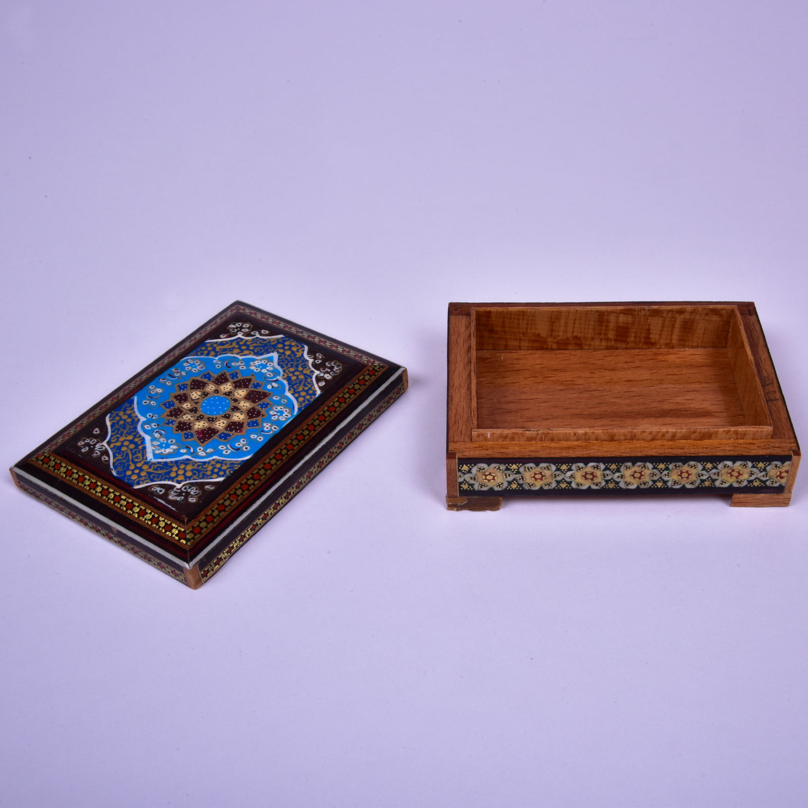 Handcrafted Wooden Jewelry Box with Persian Khatam Design – Ayda