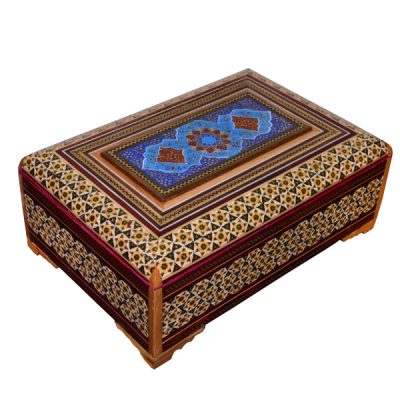 Handcrafted Wooden Jewelry Box with Persian Khatam Design – Brilliant