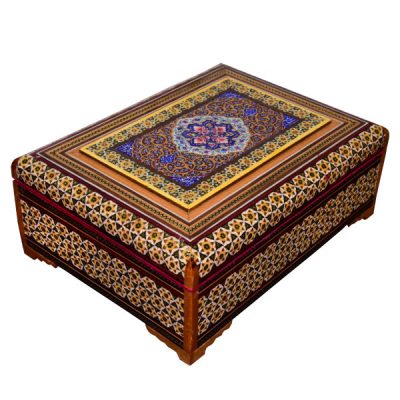 Handcrafted Wooden Jewelry Box with Persian Khatam Design – Brilliant II