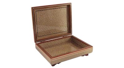 Handcrafted Wooden Jewelry Box with Persian Khatam Design – Goharan
