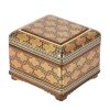 Handcrafted Wooden Jewelry Box with Persian Khatam Design - Kamrani