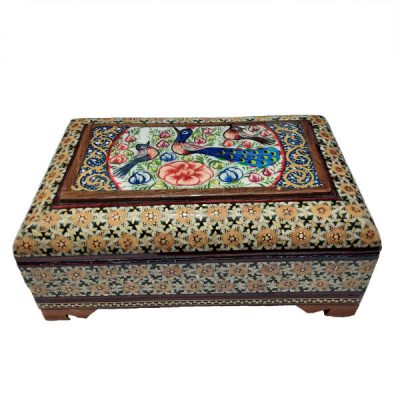 Handcrafted Wooden Jewelry Box with Persian Khatam Design – Karimi