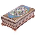 Handcrafted Wooden Jewelry Box with Persian Khatam Design – Nature
