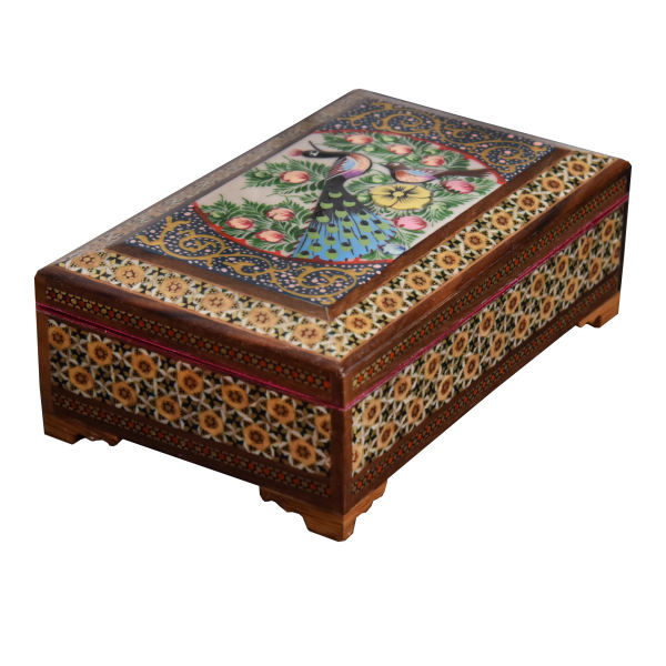 Handcrafted Wooden Jewelry Box with Persian Khatam Design - Pardis
