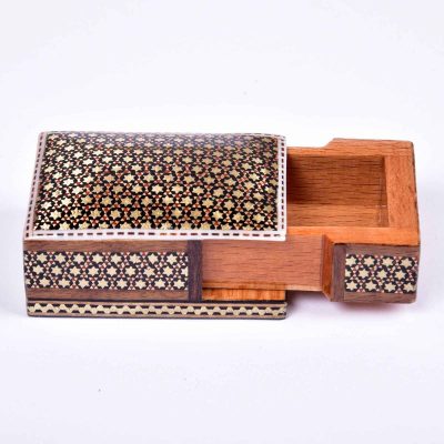 Handcrafted Wooden Jewelry Box with Persian Khatam Design – Setareh