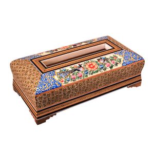 Handcrafted Persian Wooden Tissue Box Cover – Khatamkari Alma