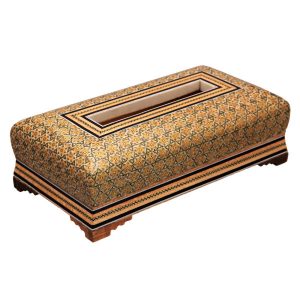 Handcrafted Persian Wooden Tissue Box Cover – Khatamkari Arad