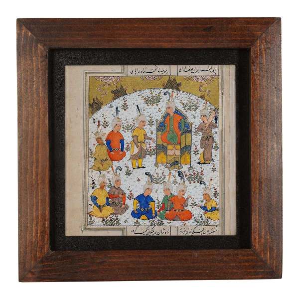 Decorative Persian Framed Tile - Shahnameh Inspired Pattern: Amiran