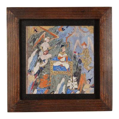 Decorative Persian Framed Tile – Shahnameh Inspired Pattern: Demons