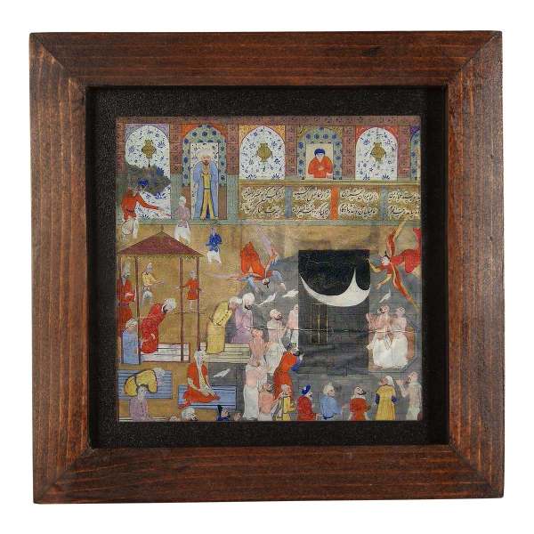 Decorative Persian Framed Tile - Shahnameh Inspired Pattern: People