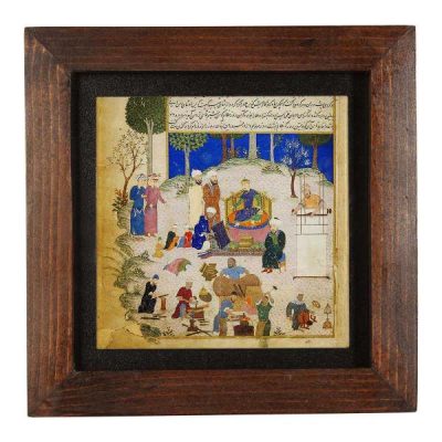 Decorative Persian Framed Tile – Shahnameh Inspired Pattern: Shahan