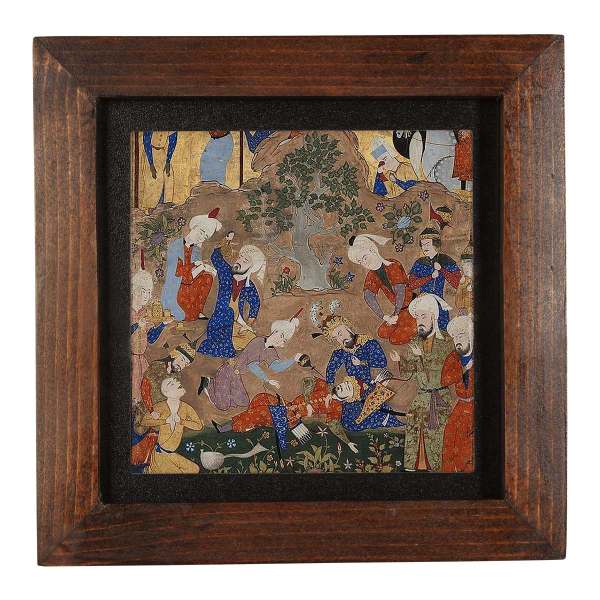 Decorative Persian Framed Tile - Shahnameh Inspired Pattern: Tina