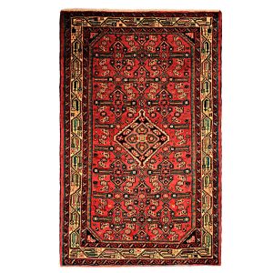 Persian Hand Knotted 2 Meter Hamadan Rug Light Red