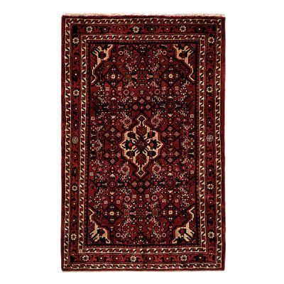 Persian Carpet Intricately Hand-Knotted Medallion Wool Dark Color