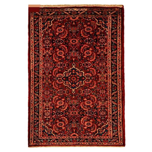 Persian Wool Carpet Hand-Knotted Dark Red