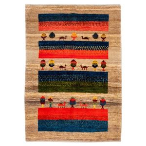 Persian Hand Knotted Gabbeh Rug Model Animals