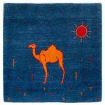 Persian Gabbeh Wool Rug Handwoven with Animal Motifs Camel
