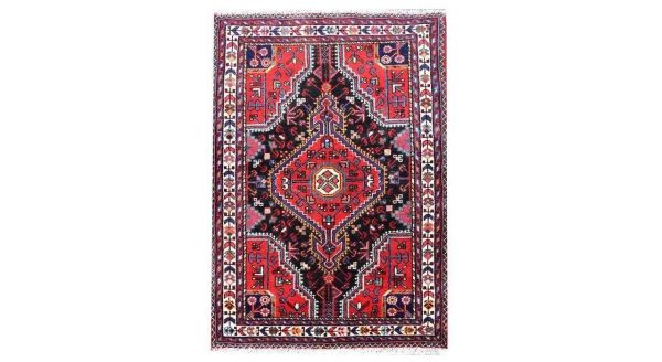 Persian Hand-Knotted Hamadan Wool Red Carpet Model Sima