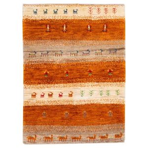 Persian Hand Knotted Wool Gabbeh Rug Model Orange