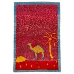 Persian Gabbeh Wool Rug Handwoven with Animal Motifs Camel I