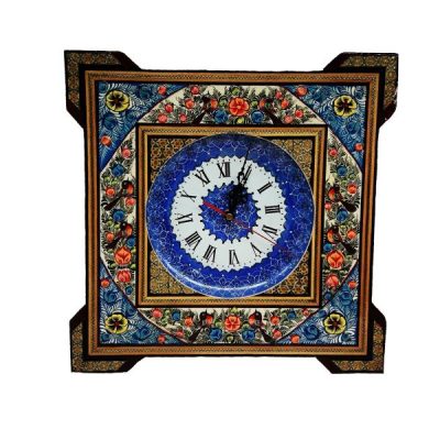 Handcrafted Persian Wooden Wall Clock – Khatam Marquetry Art, Rima