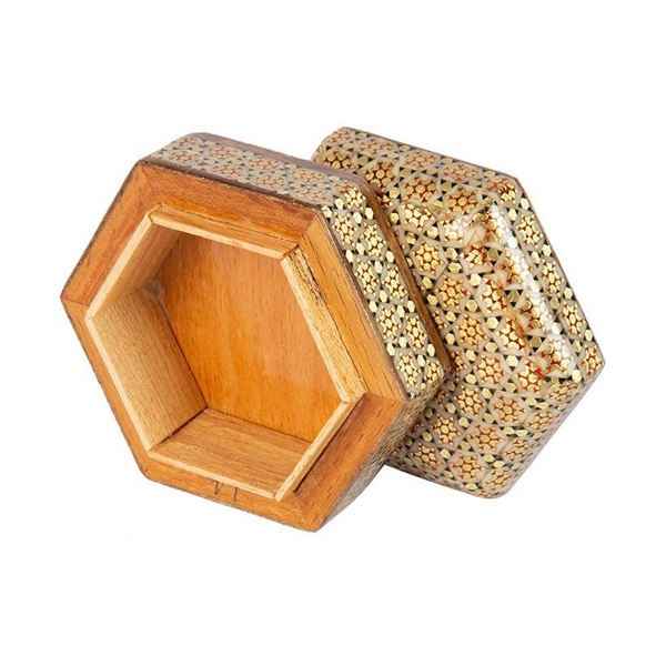 Handcrafted Wooden Jewelry Box with Persian Khatam Design – Honarlux