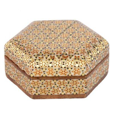 Handcrafted Wooden Jewelry Box with Persian Khatam Design – Honarlux