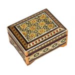 Handcrafted Wooden Jewelry Box with Persian Khatam Design - Shayeste