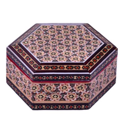 Handcrafted Wooden Jewelry Box with Persian Khatam Design – Silva
