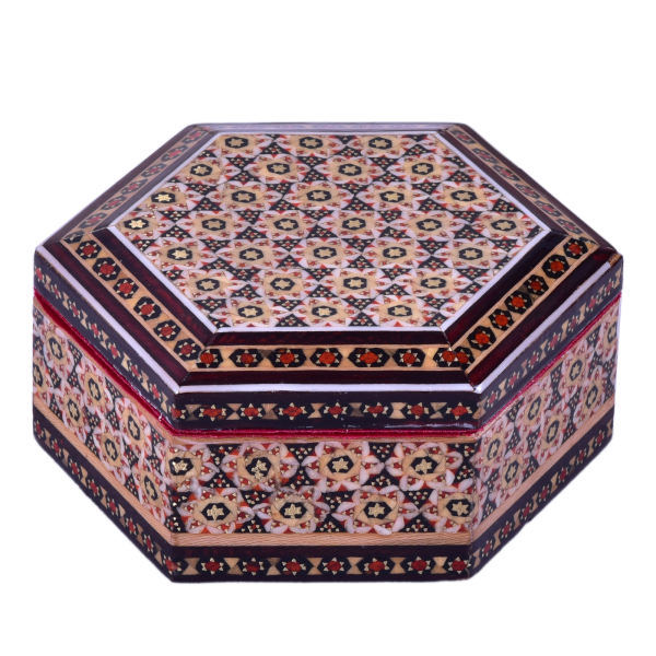 Handcrafted Wooden Jewelry Box with Persian Khatam Design - Silva