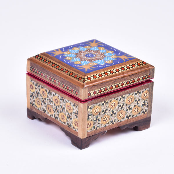 Handcrafted Wooden Jewelry Box with Persian Khatam Design - Yaas