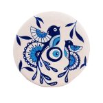 Decorative Pottery Plate Hand-Painted Blue Birds