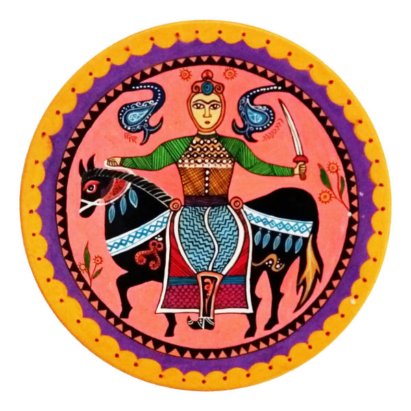 Decorative Pottery Plate Hand-Painted Rajasthani XIII