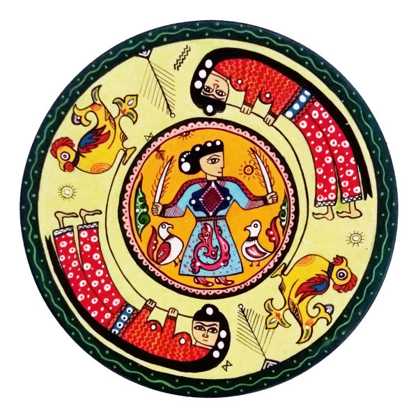 Decorative Pottery Plate Hand-Painted Rajasthani X