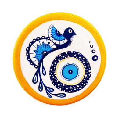 Decorative Pottery Plate Hand-Painted Cheshm Nazari