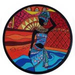 Decorative Pottery Plate Hand-Painted Gypsy Lady