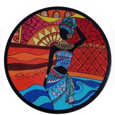 Decorative Pottery Plate Hand-Painted Gypsy Lady