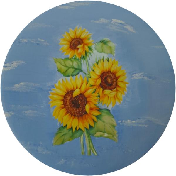 Decorative Pottery Plate Hand-Painted Sunflower II