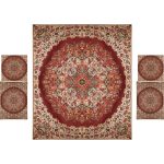 Persian Bedspread Set – Oriental Style Double Size with Termeh Fabric – Hana
