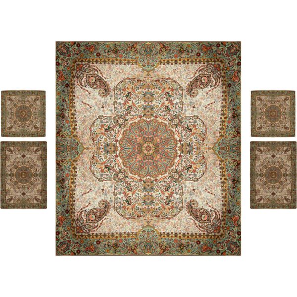 Persian Bedspread Set – Oriental Style Double Size with Termeh Fabric – Negin