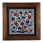 Decorative Persian Framed Ceramic Tile - Flower