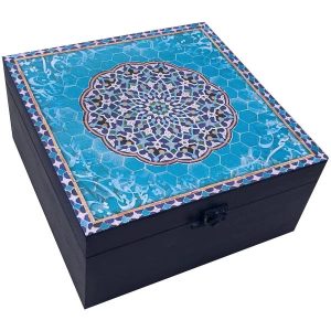 Wooden Box for Gift Giving with Persian Inspired Pattern Negargari II